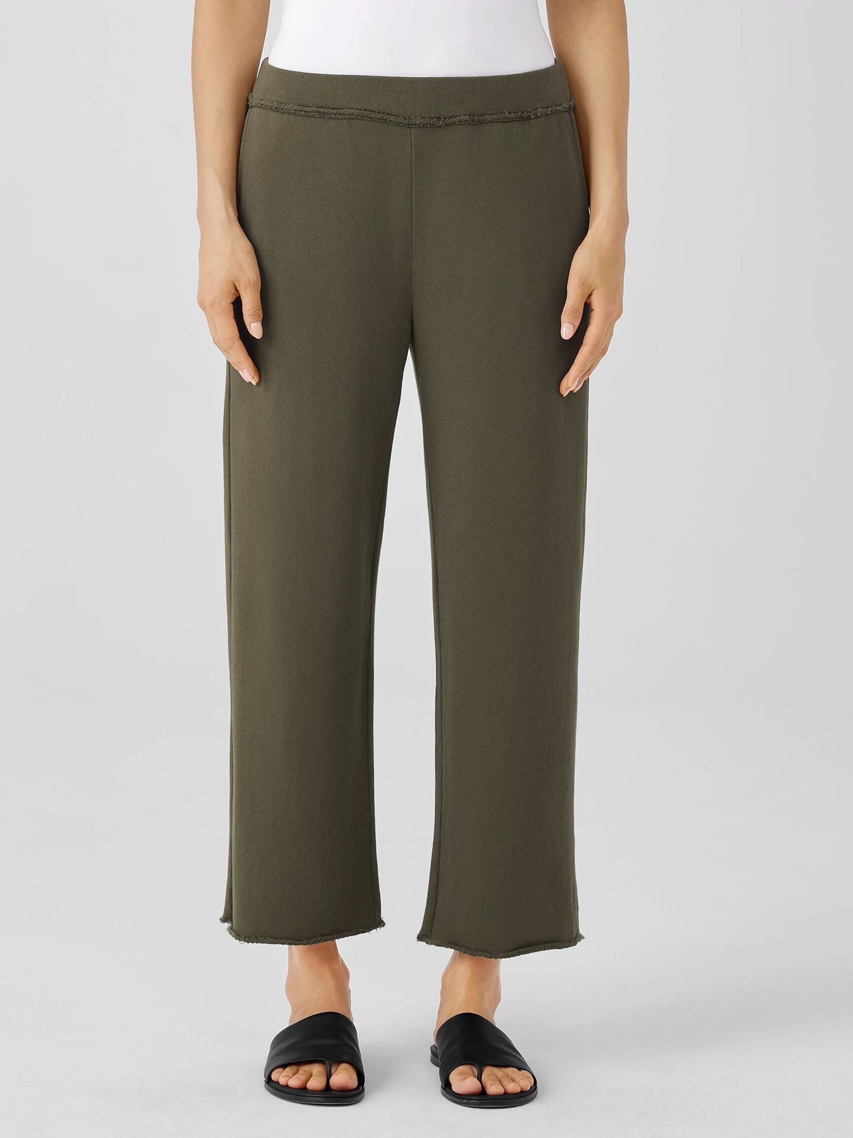 Lightweight Organic Cotton Terry Straight Pant | EILEEN FISHER