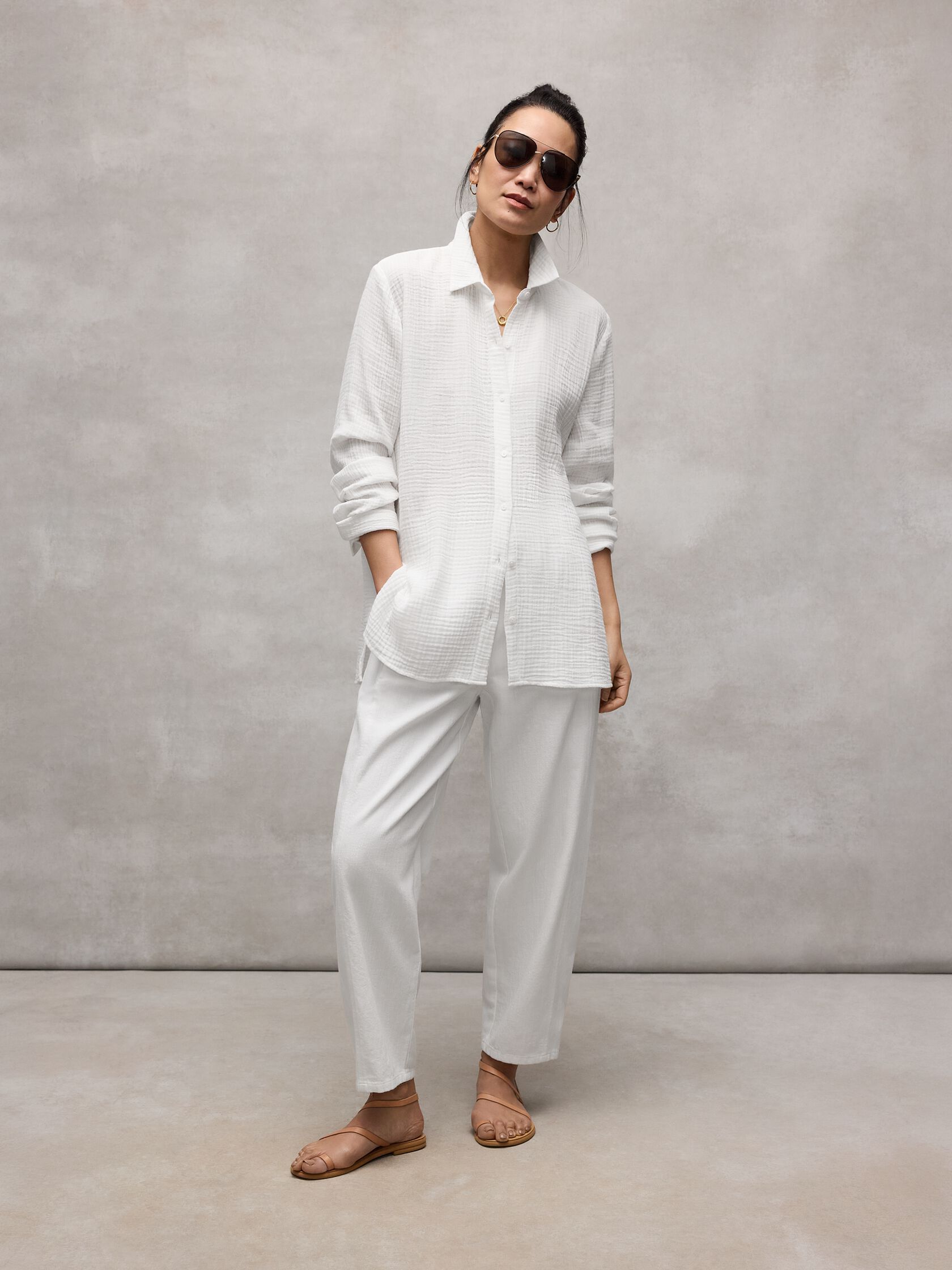 Slubby Organic Cotton Linen Lantern Pant