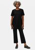 Lightweight Washable Stretch Crepe Crew Neck Tunic