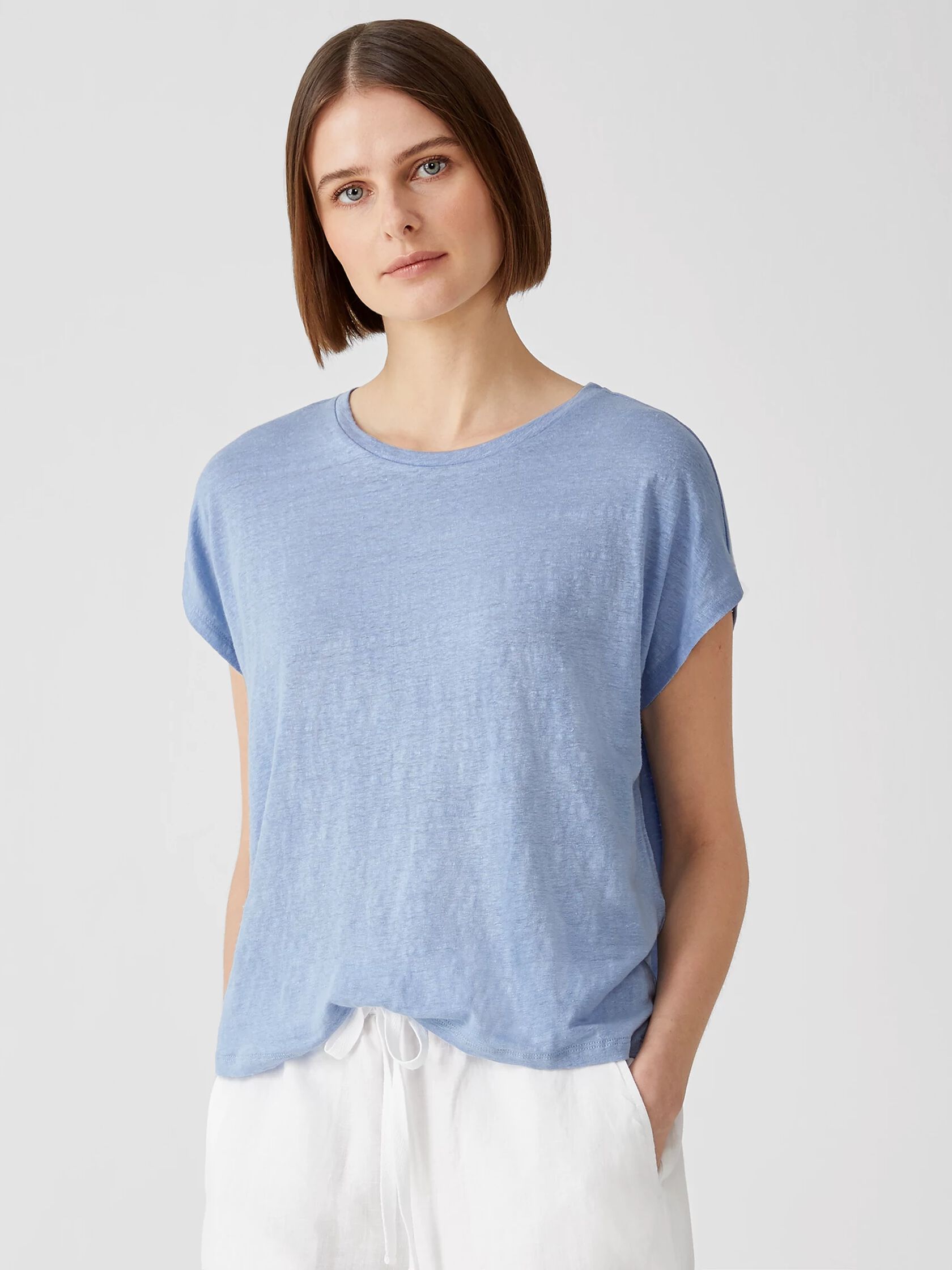 Organic Linen Jersey Square Top EILEEN FISHER