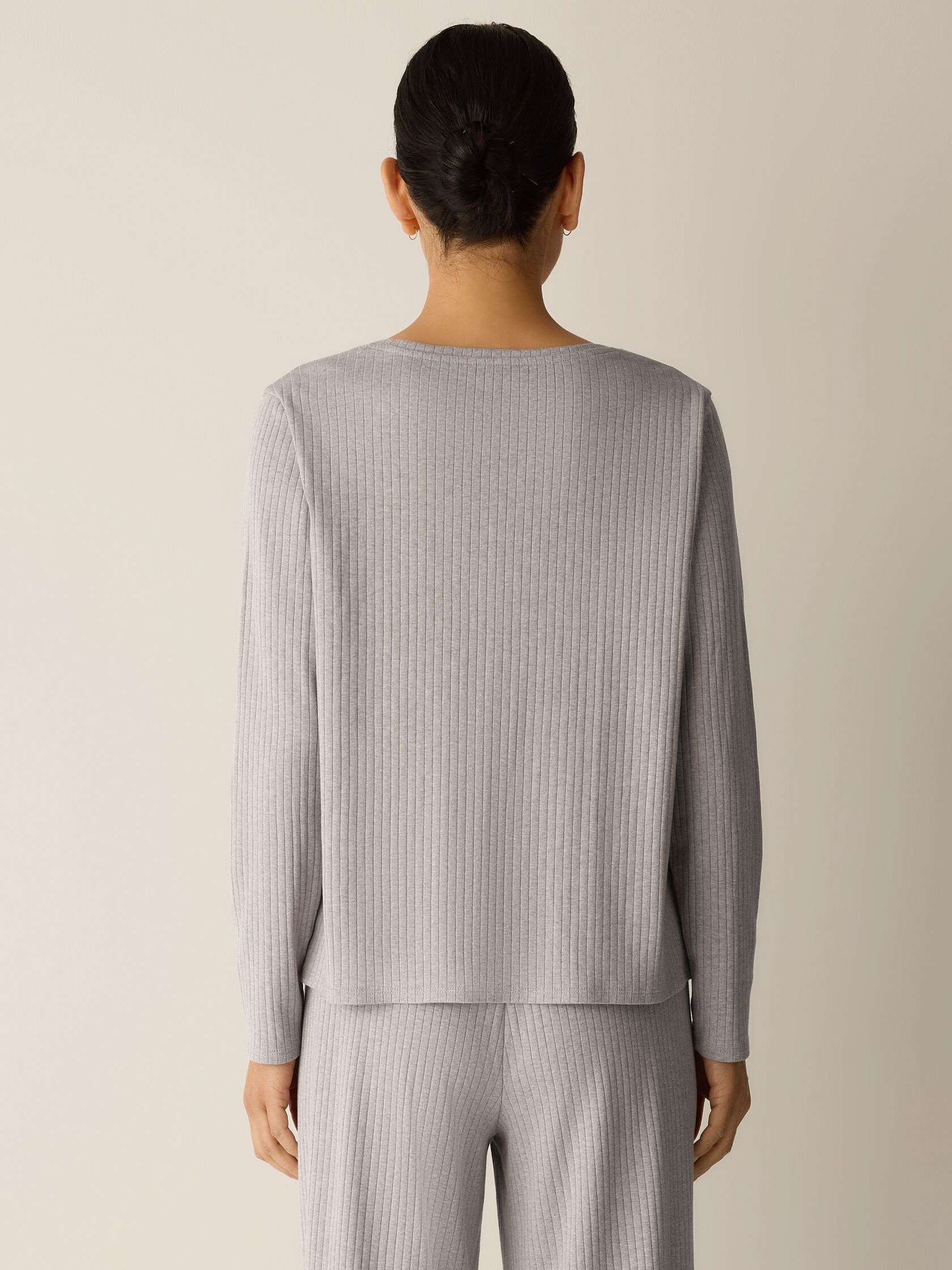 Organic Cotton Rib V-Neck Sleep Top