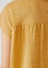 Organic Linen Jersey Shirred-Back Top