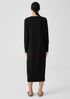 Stretch Jersey Knit Jewel Neck Dress