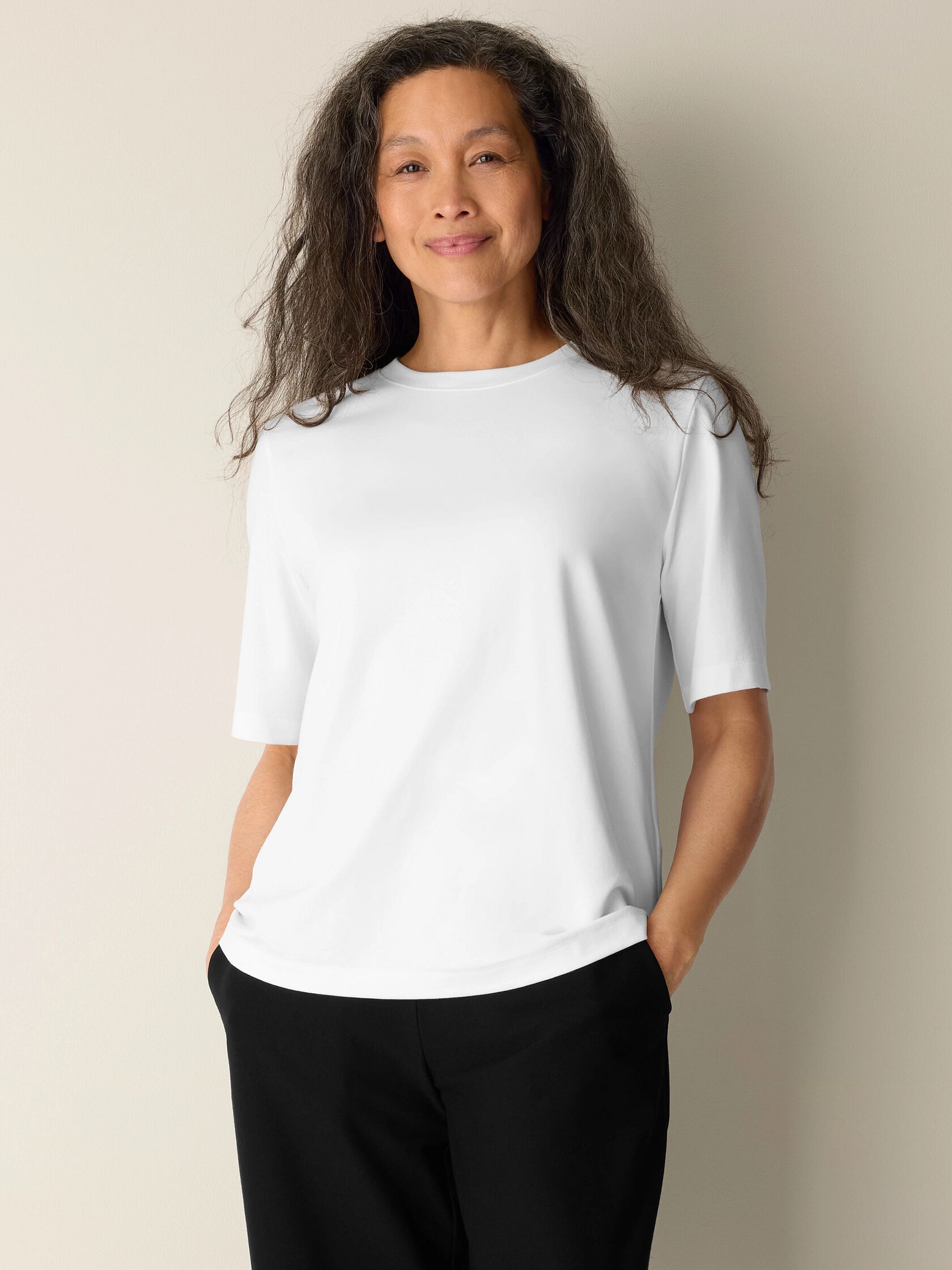 Extra-Fine Ponte Crew Neck Tee