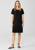 Stretch Jersey Knit Jewel Neck Dress