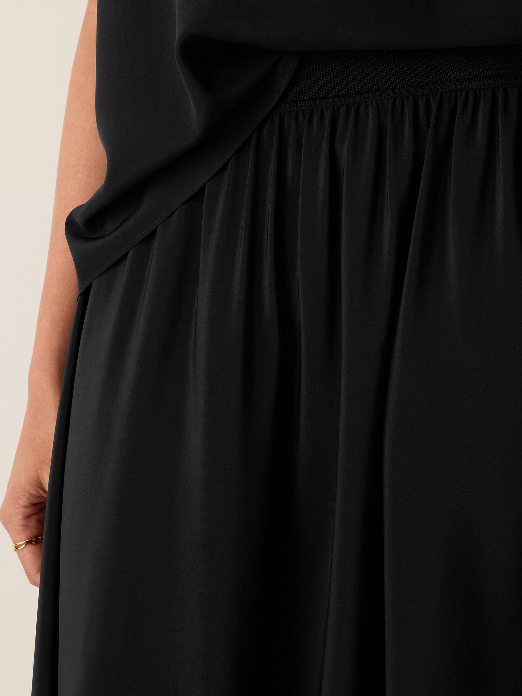 Silk Crepe de Chine Half-Circle Skirt