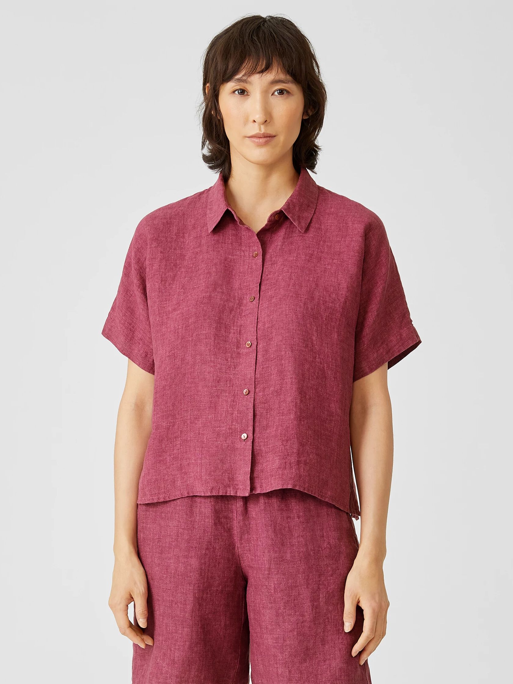 Multi Buttonholes Short-Sleeved Pyjama Shirt - Ready to Wear