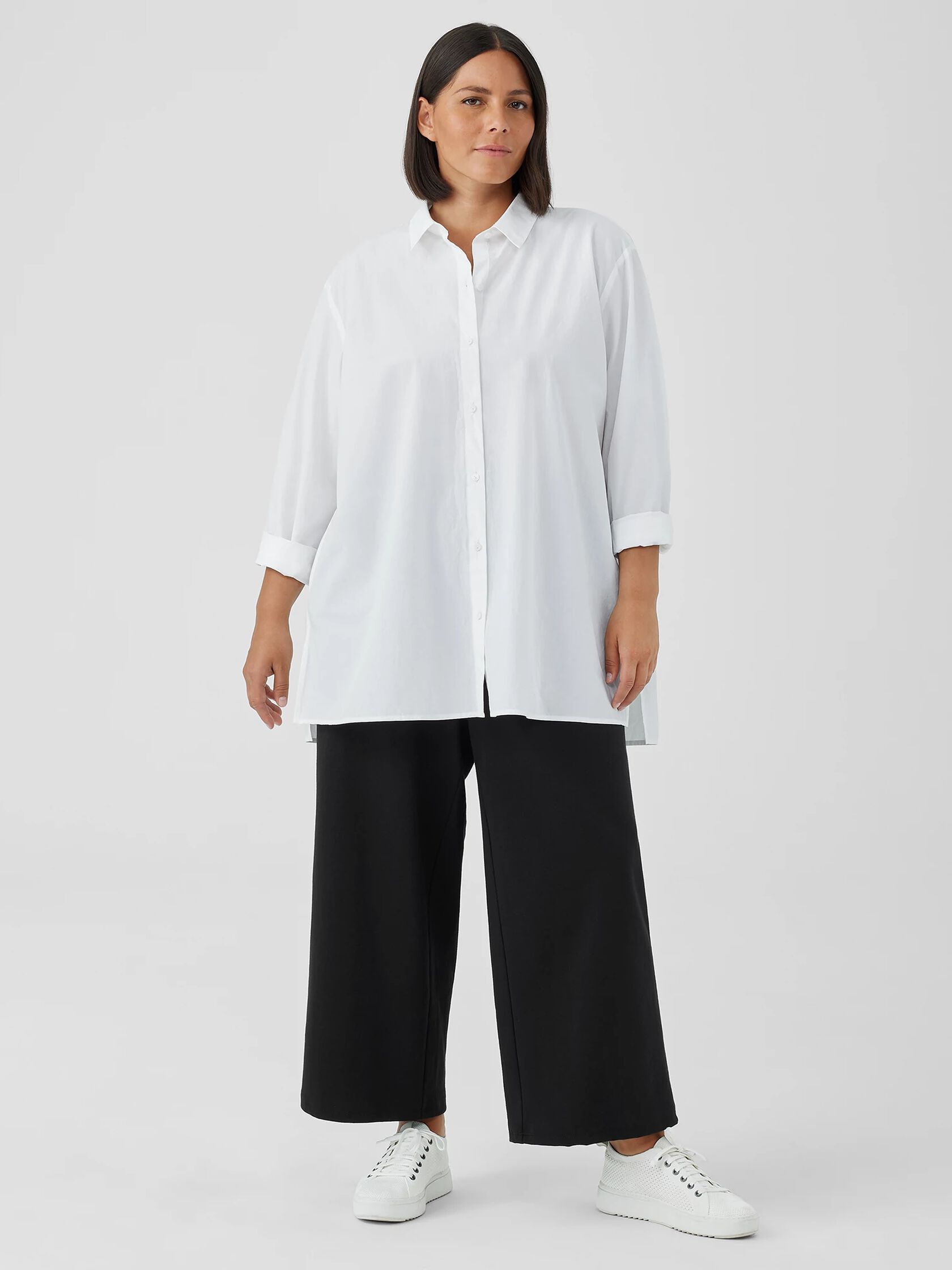 Washed Organic Cotton Poplin Classic Collar Shirt