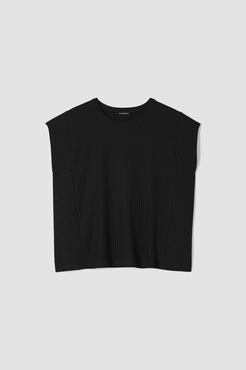 Textured Stretch Rib Round Neck Top Textured Stretch Rib Round Neck Top