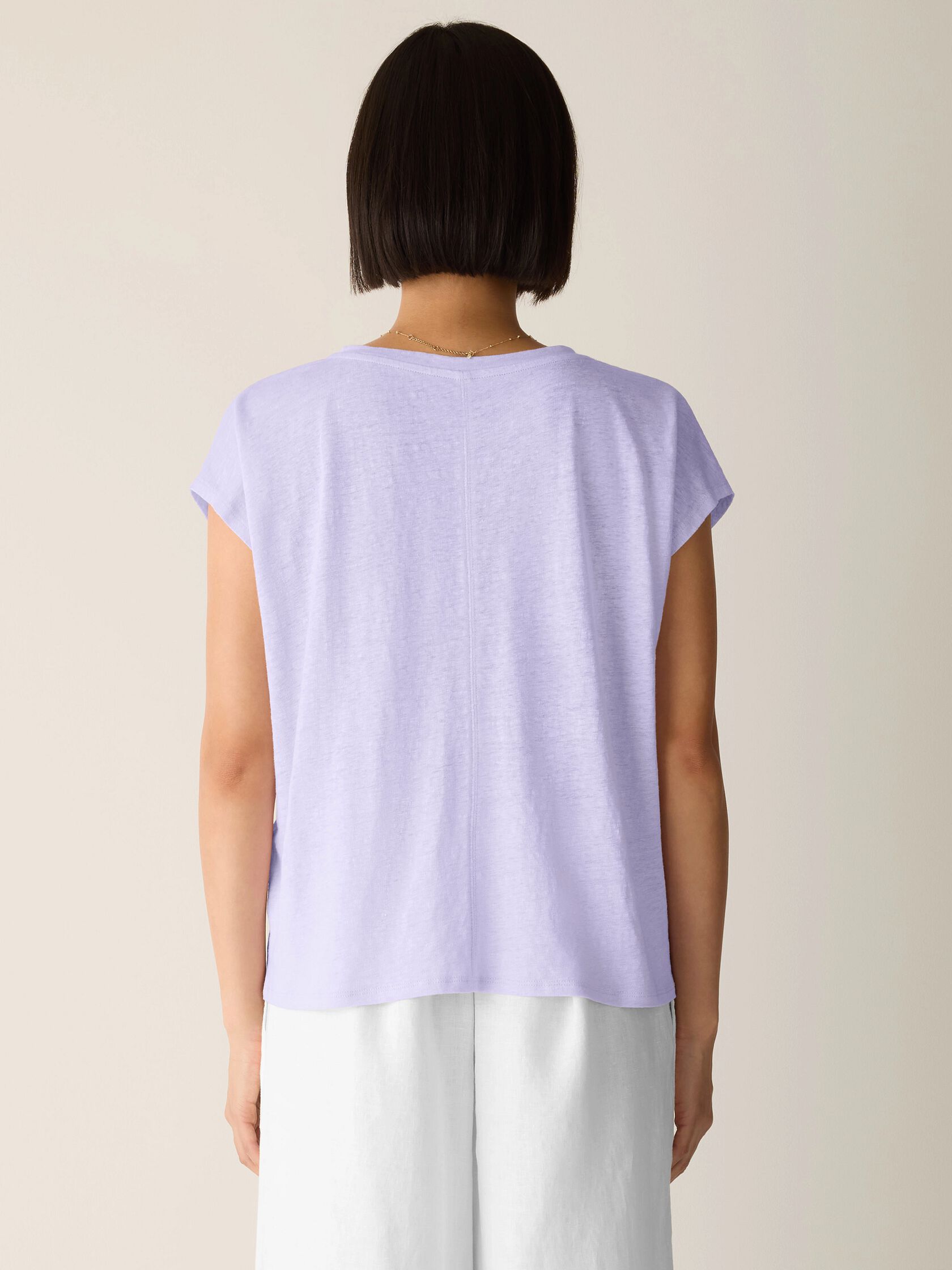 Organic Linen Jersey V-Neck Tee