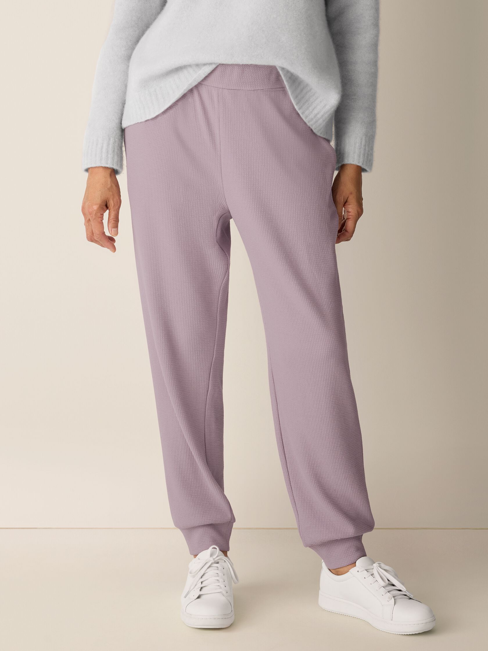 Waffle Cotton Blend Doubleknit Jogger Pant