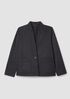 Mélange Boiled Wool Jersey High Collar Jacket in Regenerative Wool