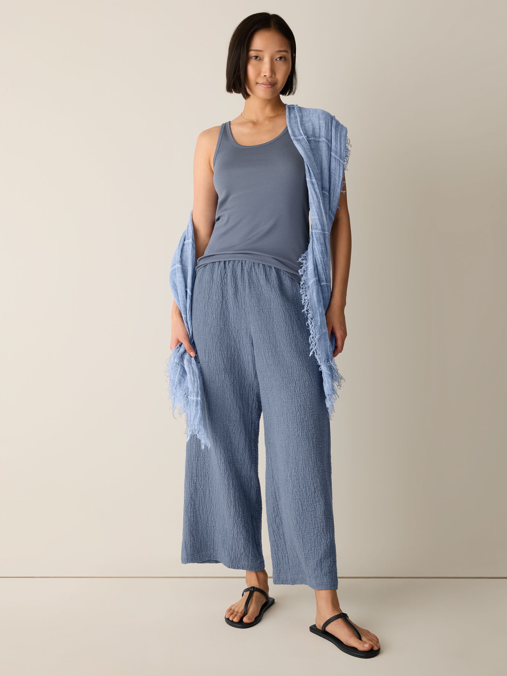 Organic Cotton Stretch Rib Scoop Neck Tank