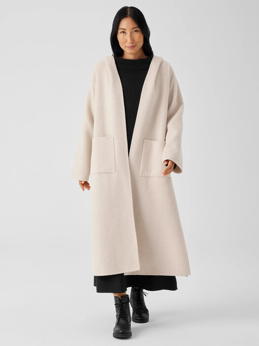 Doubleface Wool Cloud Hooded Coat