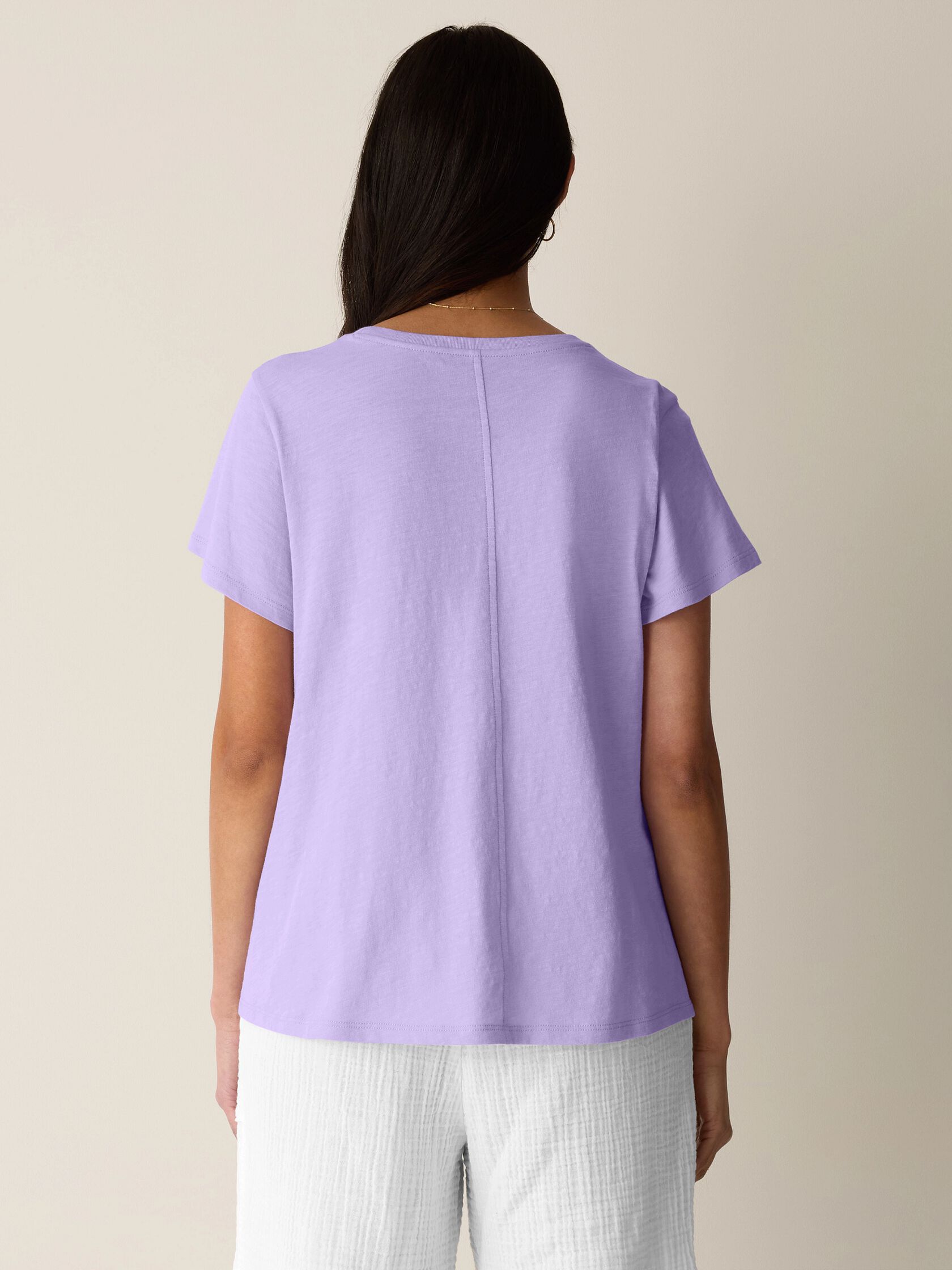 Organic Cotton Slubby Jersey Crew Neck Tee