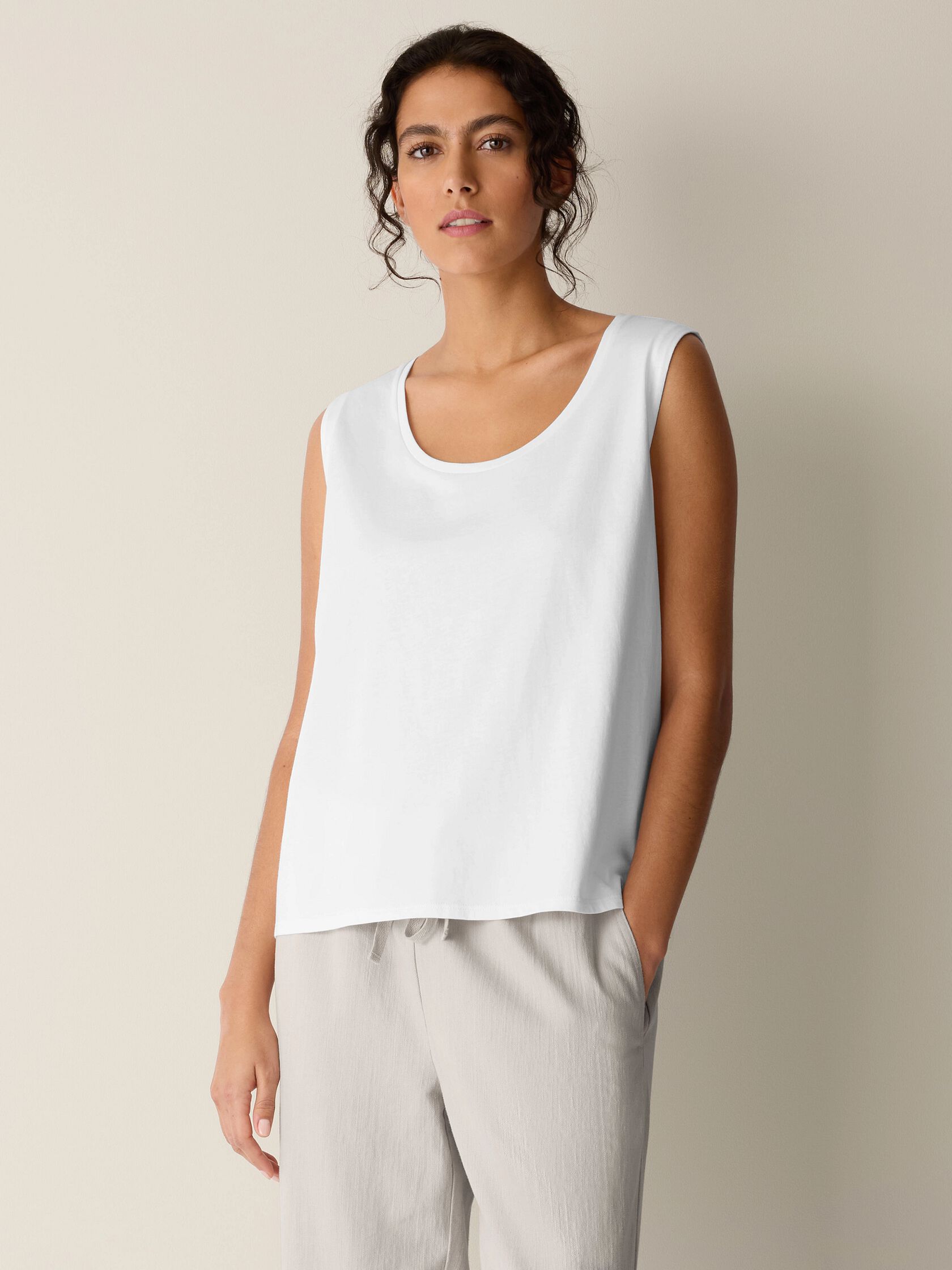 Organic Pima Cotton Jersey Scoop Neck Tank