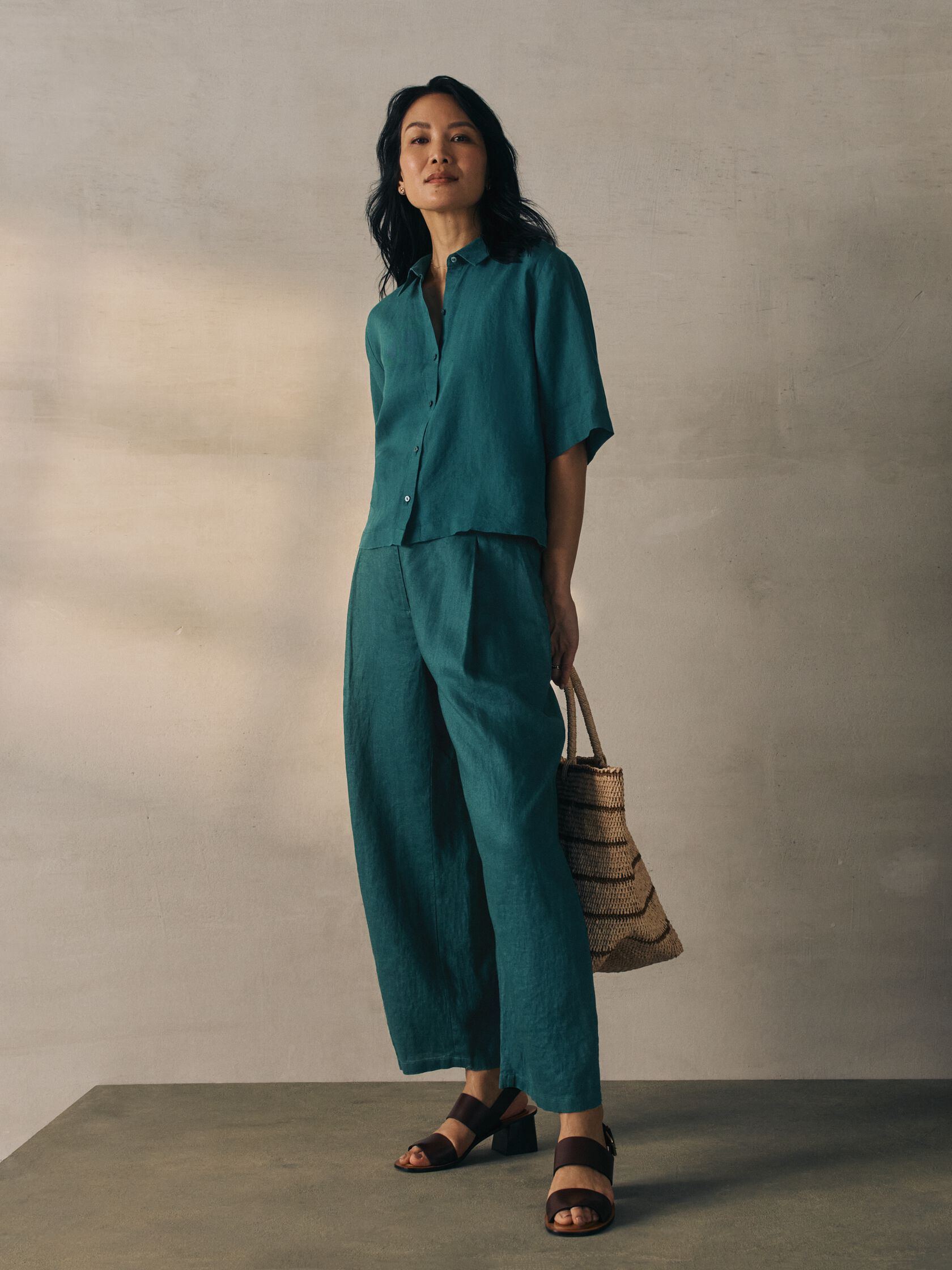 Organic Linen Curved Trouser