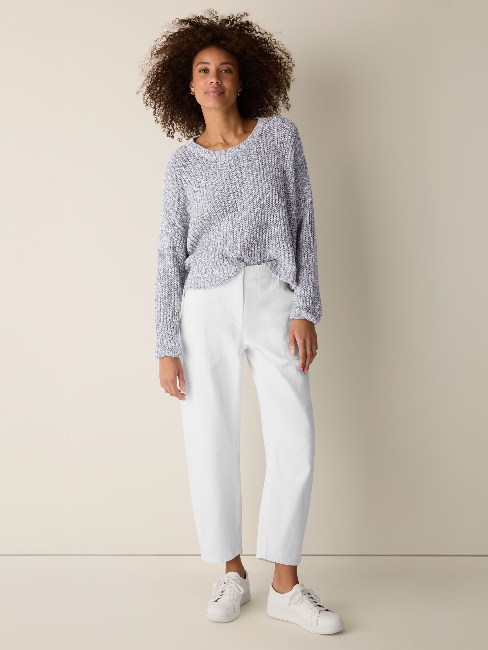 Peruvian Cotton Cloud Twist Crew Neck Top