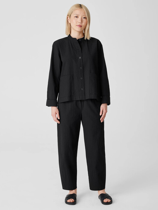 Organic Cotton Pucker Shirt Jacket