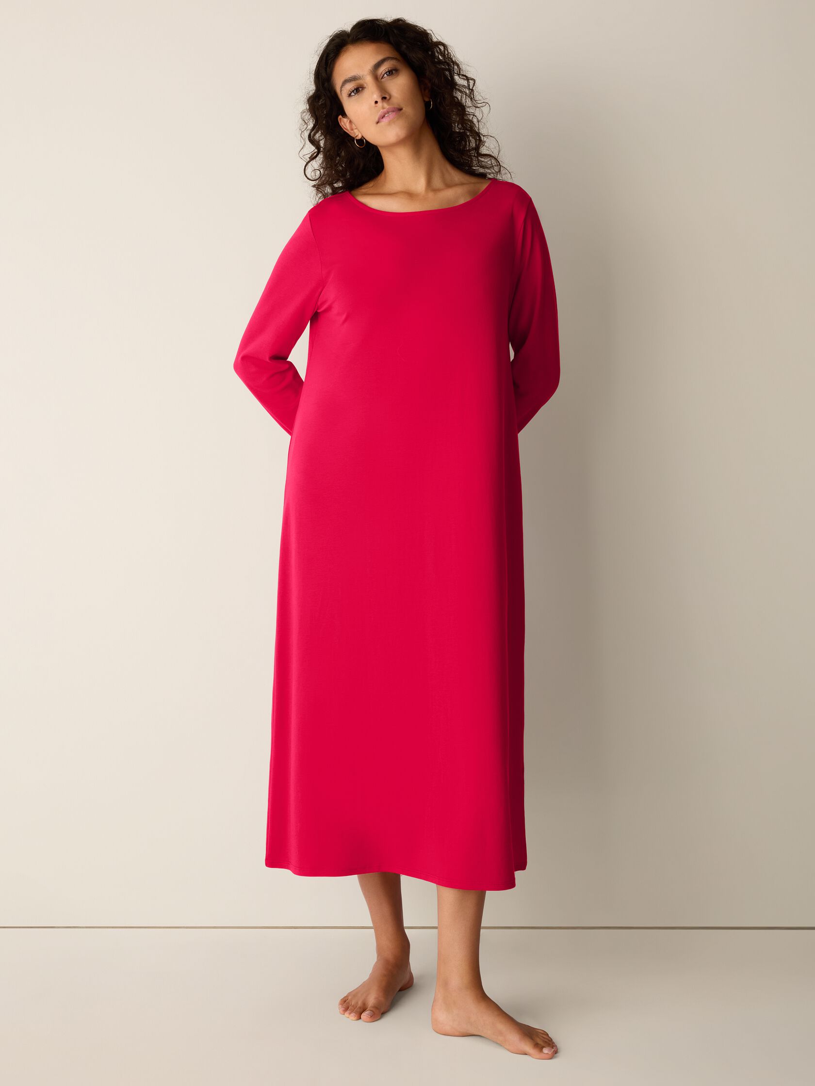 Organic Cotton Interlock Bateau Neck Sleep Dress