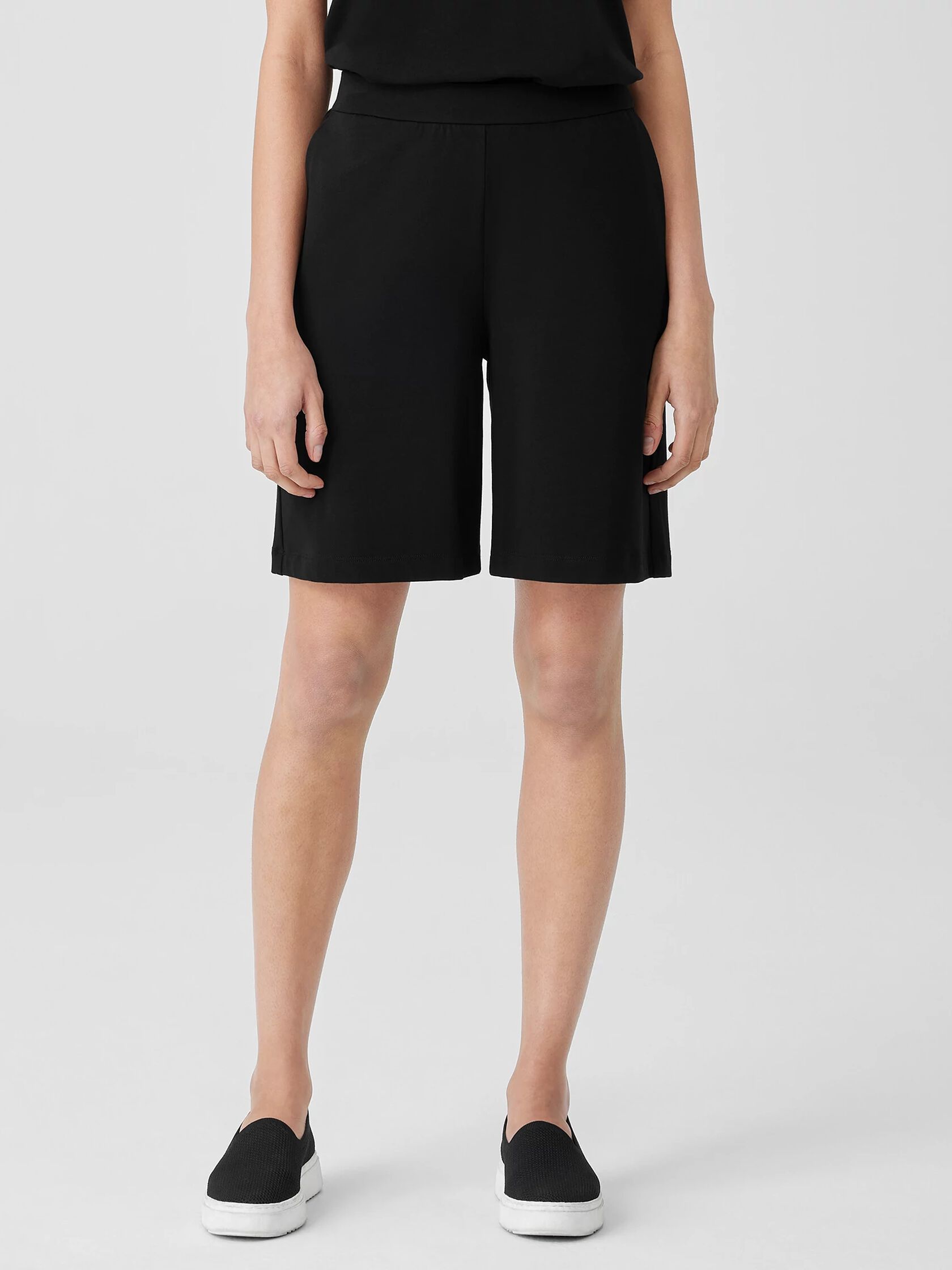 Pima Cotton Stretch Jersey Flared Shorts