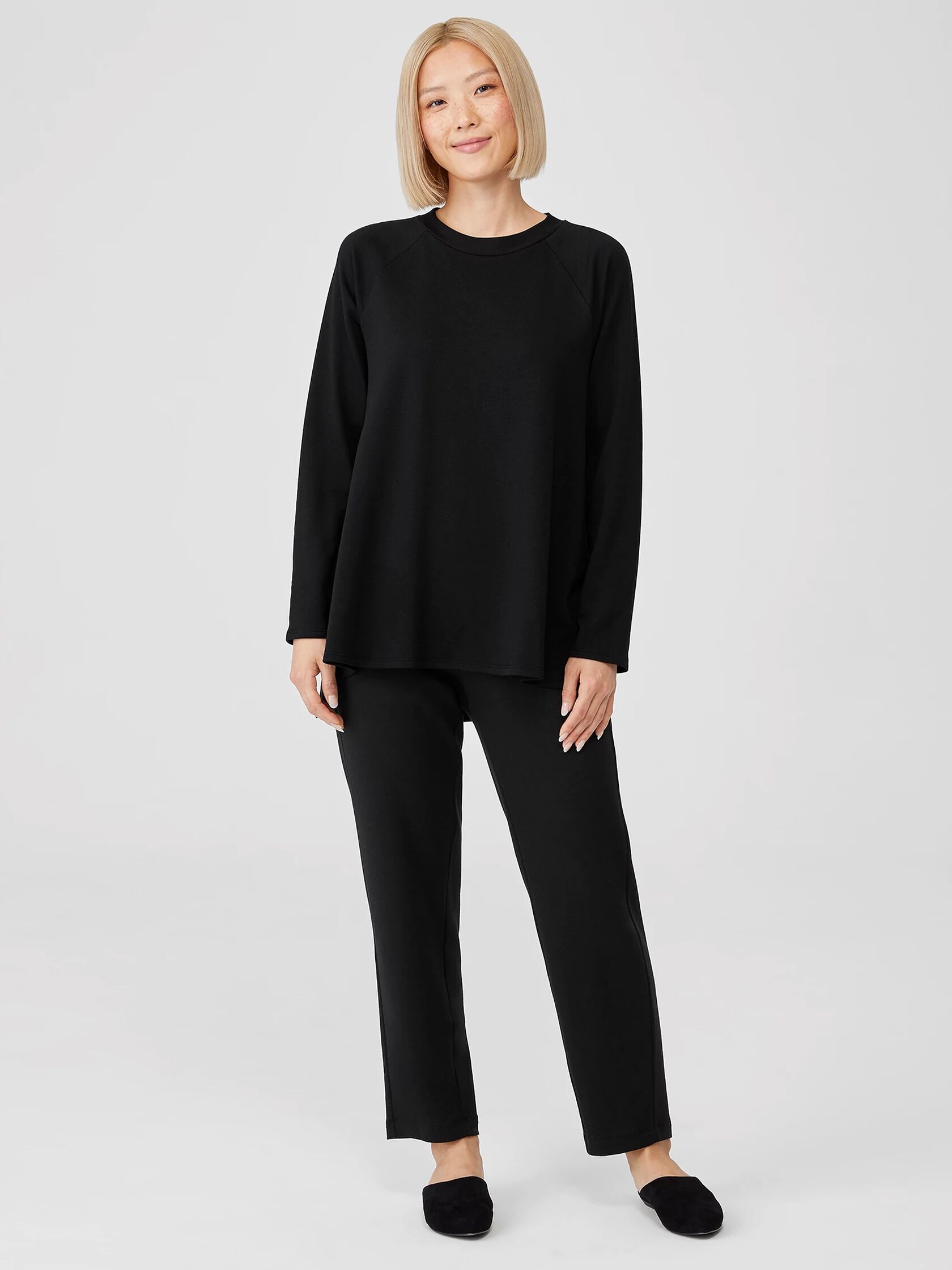 Cozy Brushed Terry Raglan-Sleeve Top