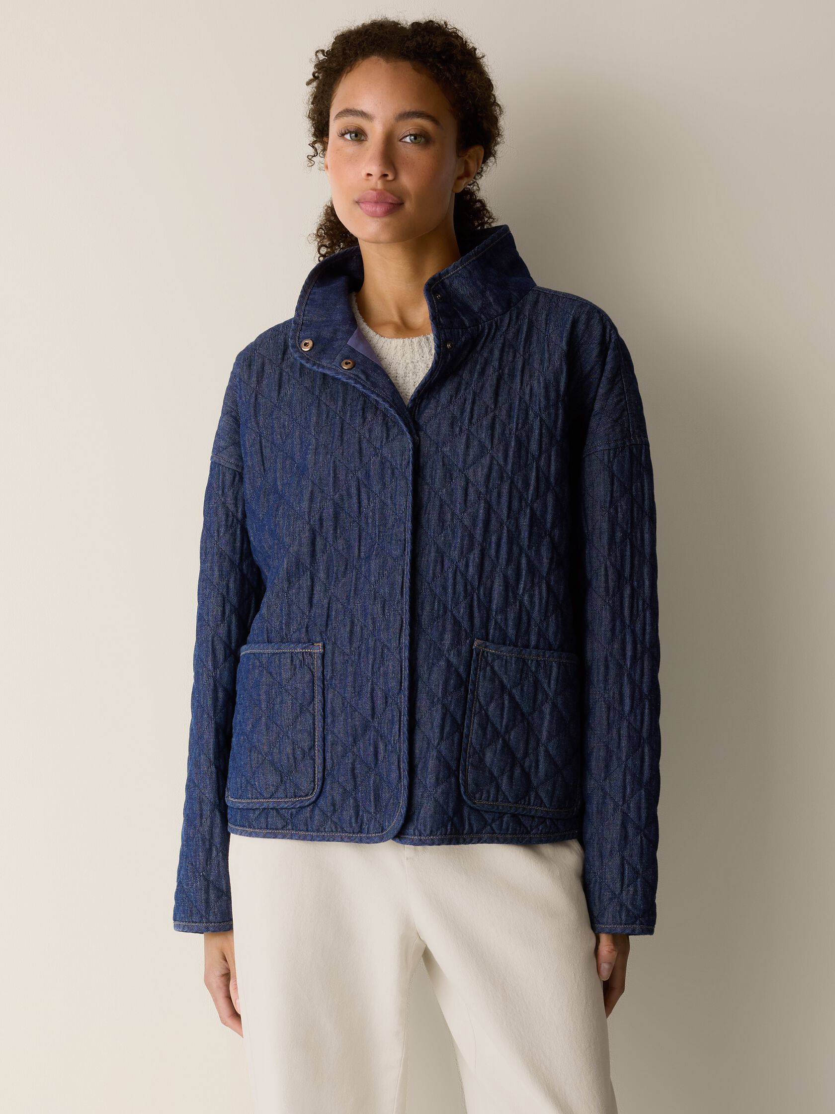 Lightweight Organic Cotton Denim Quilted Jacket