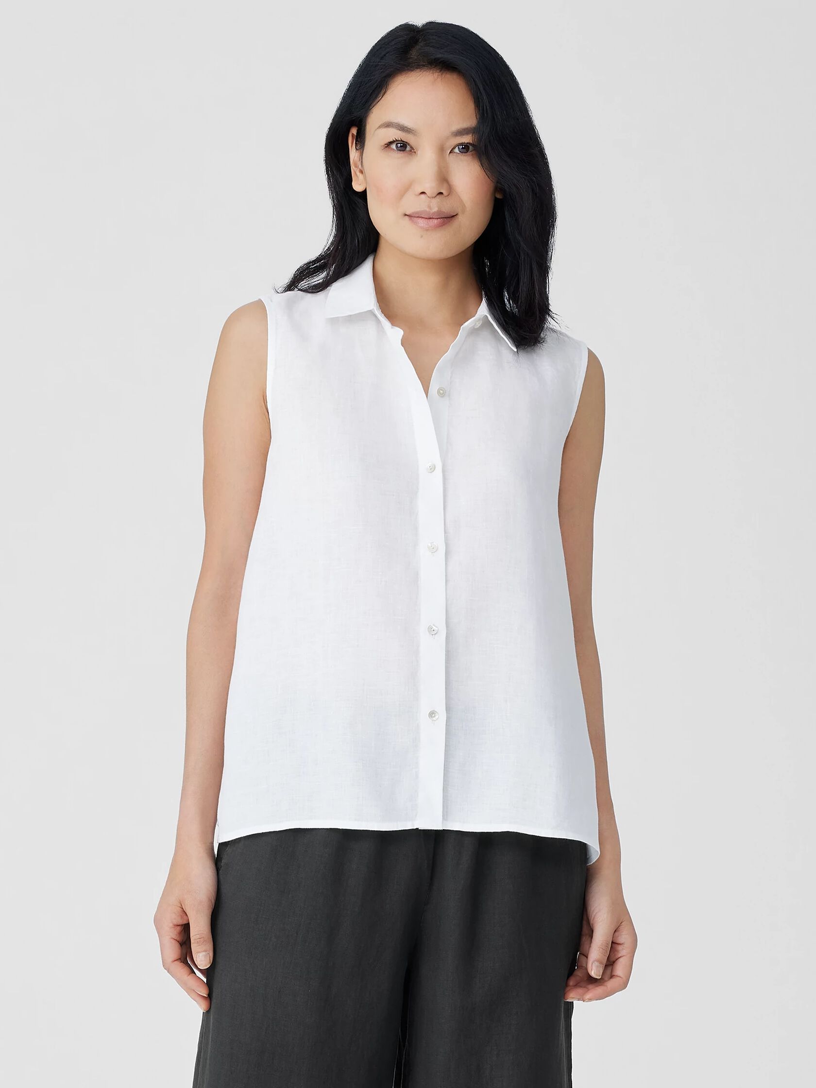 Handkerchief Linen Sleeveless Shirt