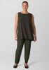 Silk Georgette Crepe Ballet Neck Long Tank