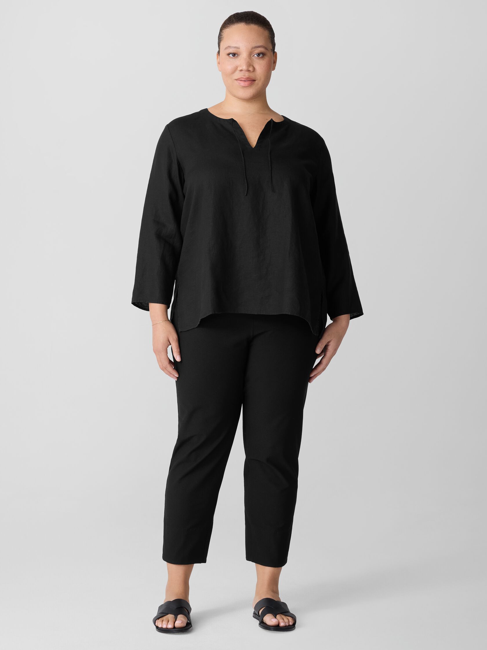 Washable Stretch Crepe Slim Pant
