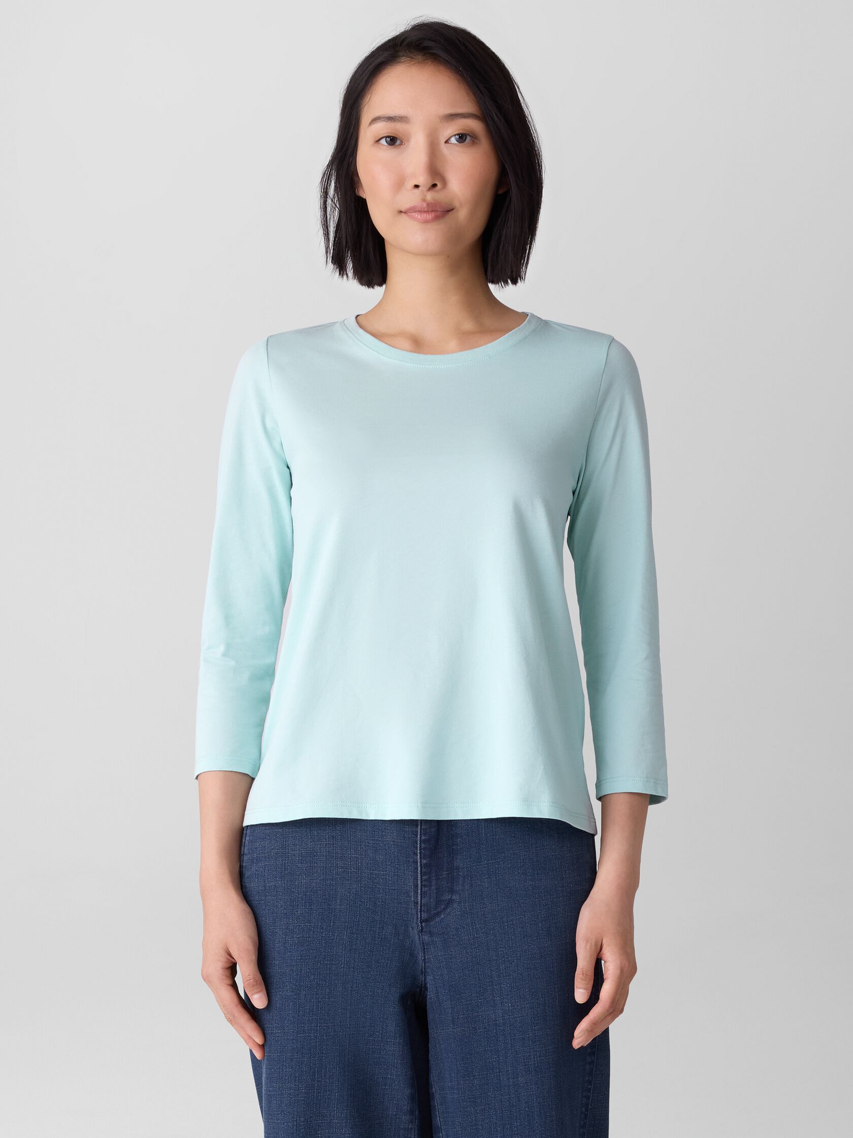 Organic Pima Cotton Jersey 3/4-Sleeve Tee