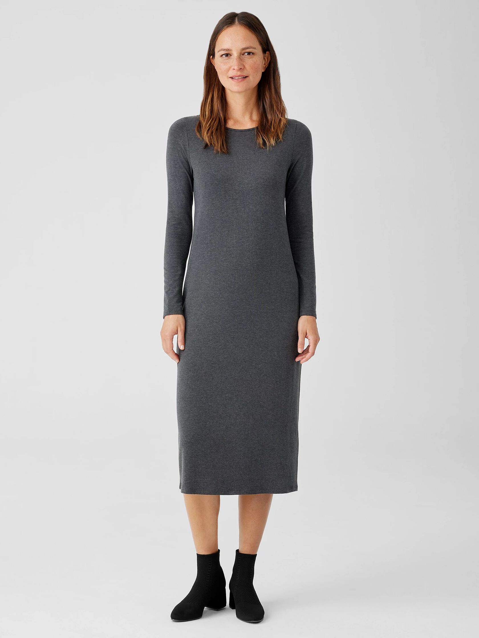 Fine Jersey Jewel Neck Dress