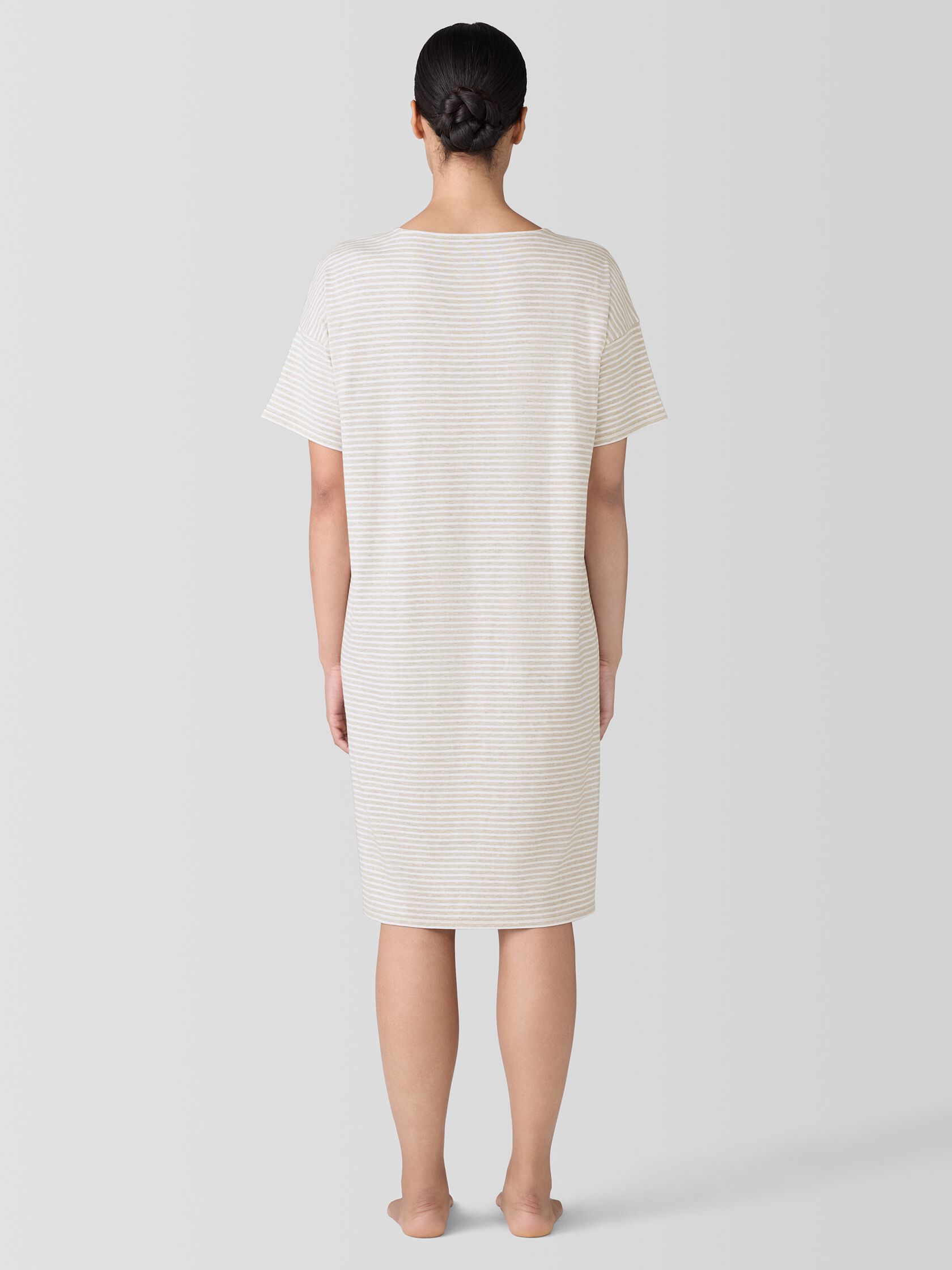 Striped Organic Cotton Interlock Sleep Dress