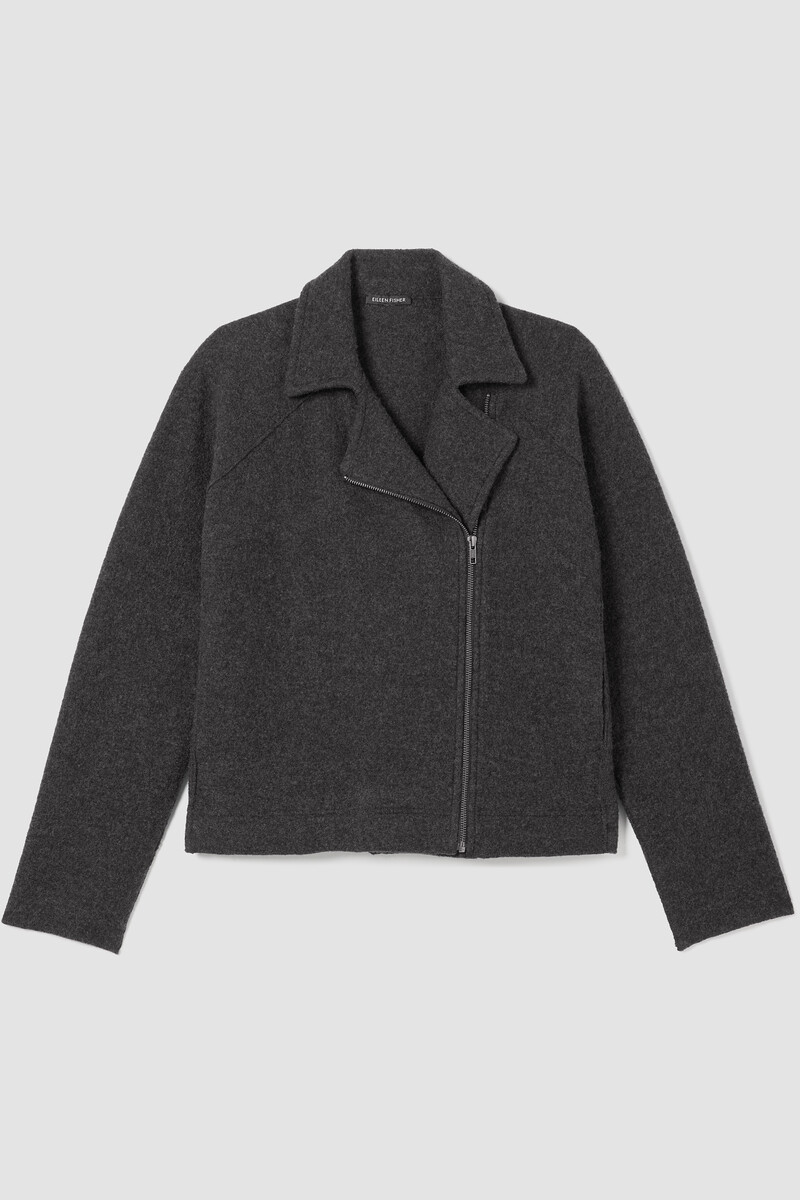 Lightweight Boiled Wool Motorcycle Jacket in Regenerative Wool Lightweight Boiled Wool Motorcycle Jacket in Regenerative Wool
