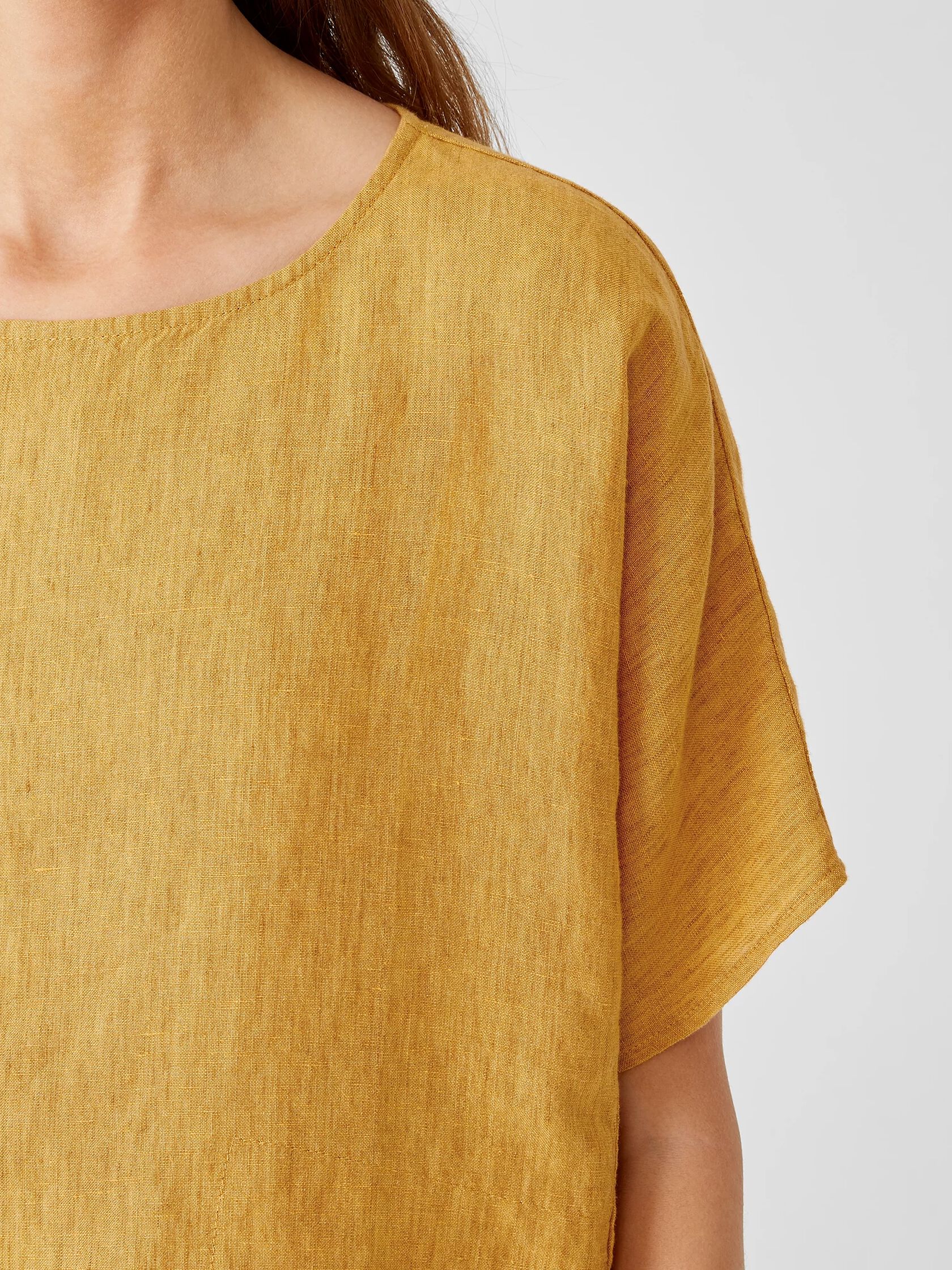 Washed Organic Linen Delave Top