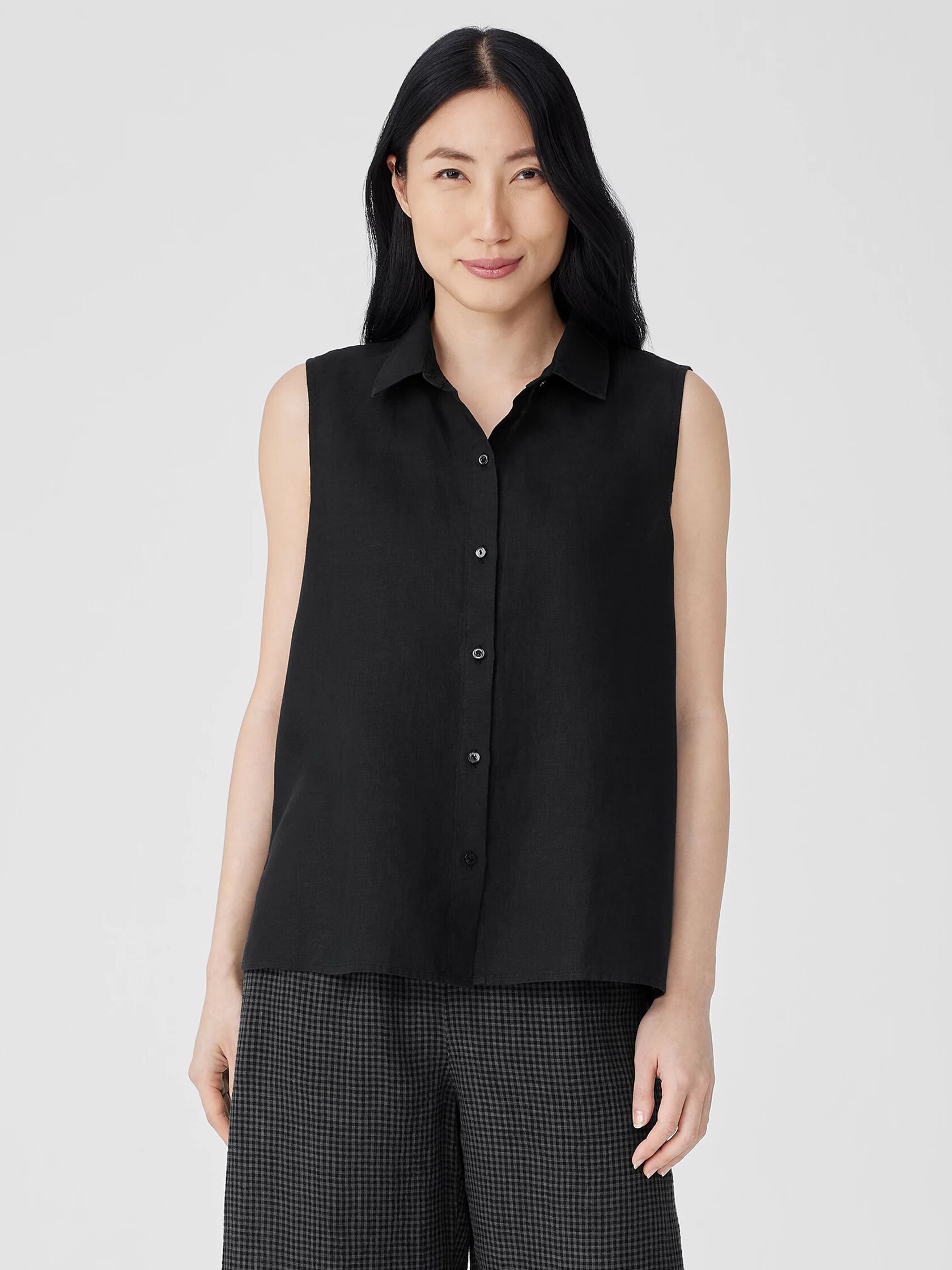 Handkerchief Linen Sleeveless Shirt