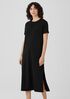 Pima Cotton Stretch Jersey Crew Neck Dress