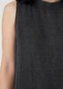 Puckered Organic Linen Mock Neck Top