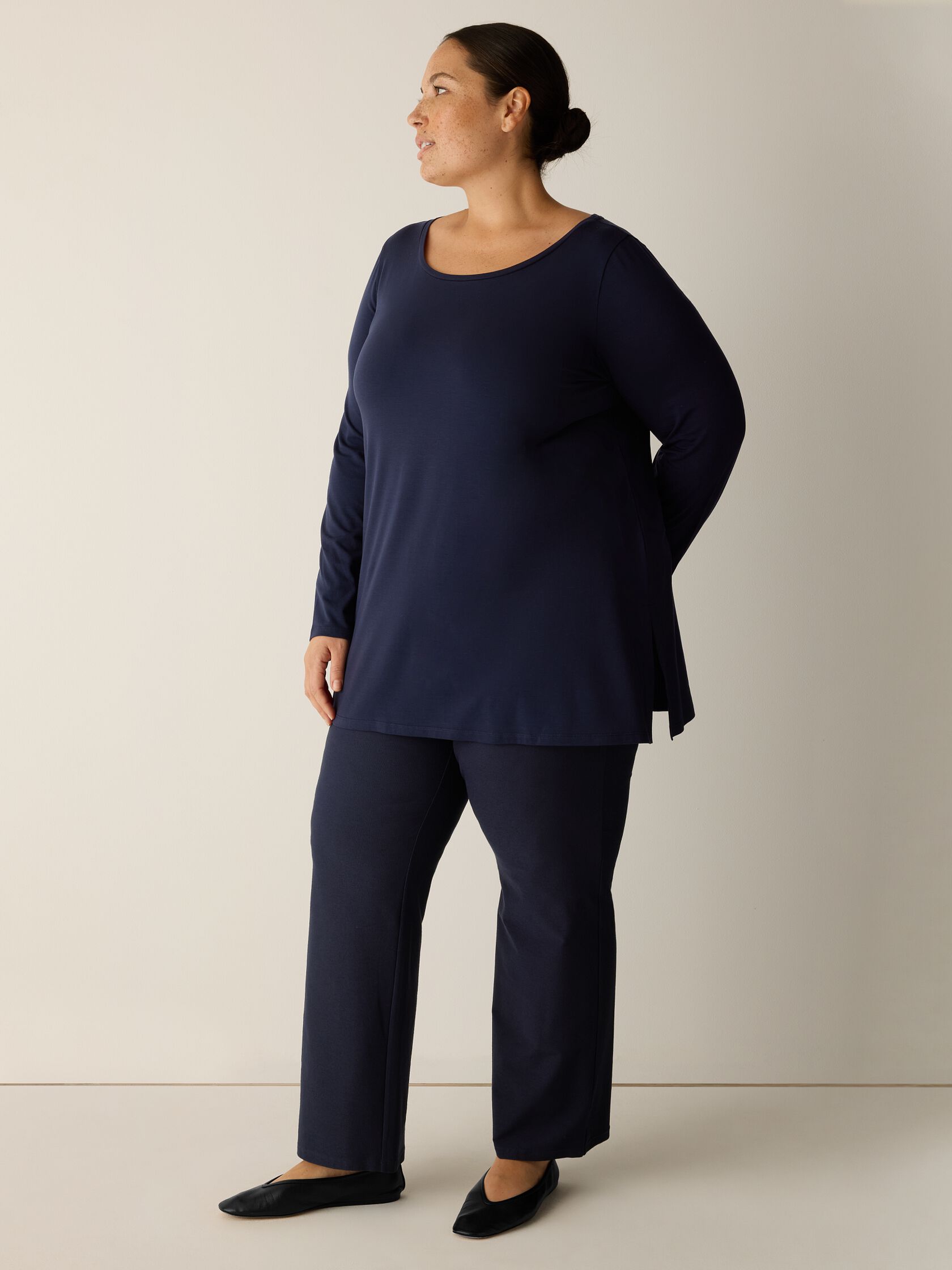 Fine Jersey Ballet Neck Long Top