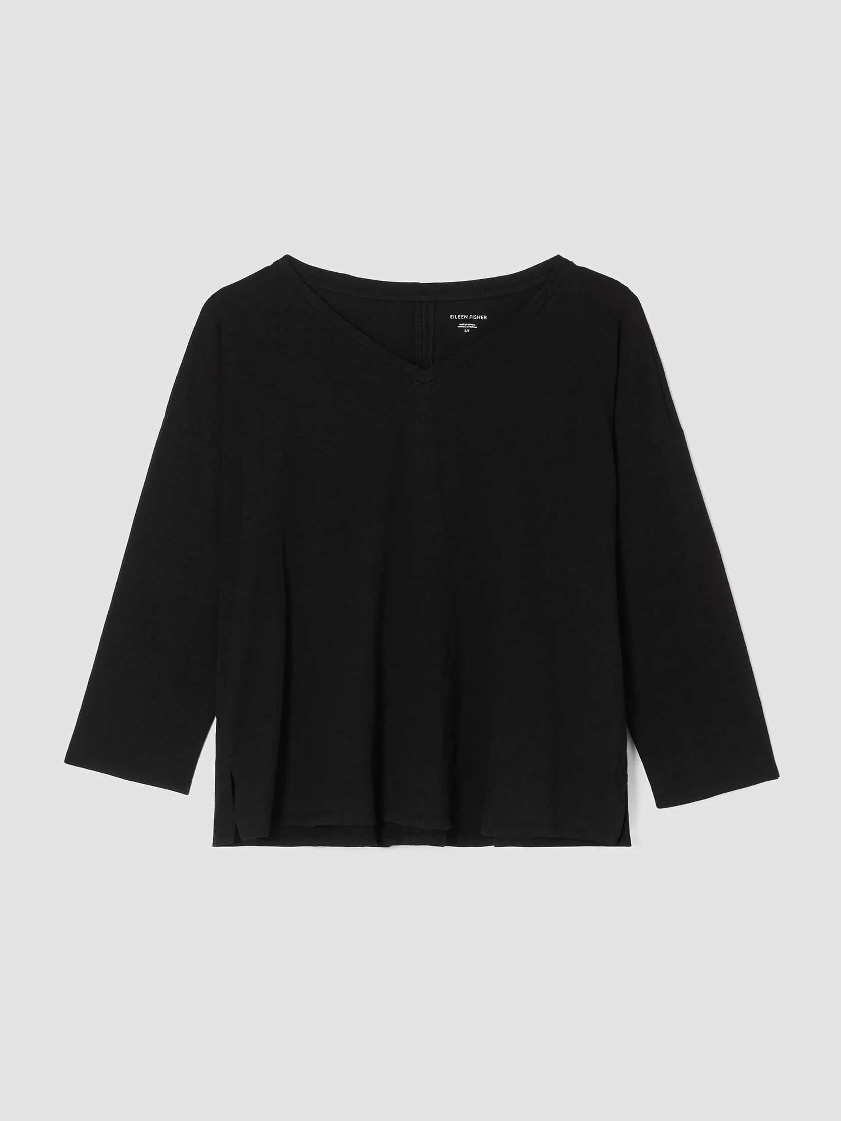 Organic Cotton Slub V-Neck Top