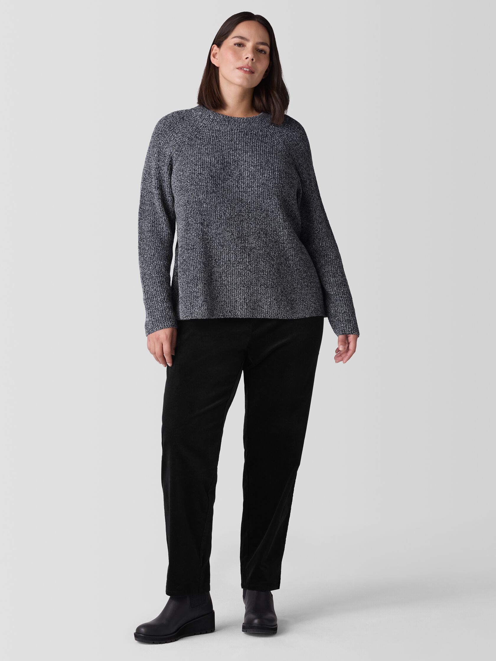 Recycled Cotton Twist Mock Neck Top
