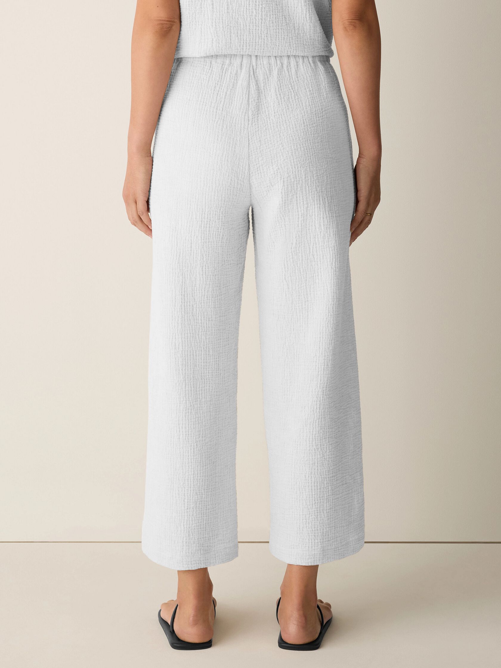 Organic Cotton Doubleweave Wide-Leg Pant