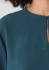 Silk Georgette Crepe Keyhole Top