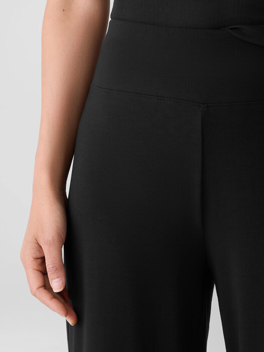Stretch Jersey Knit Wide-Leg Pant