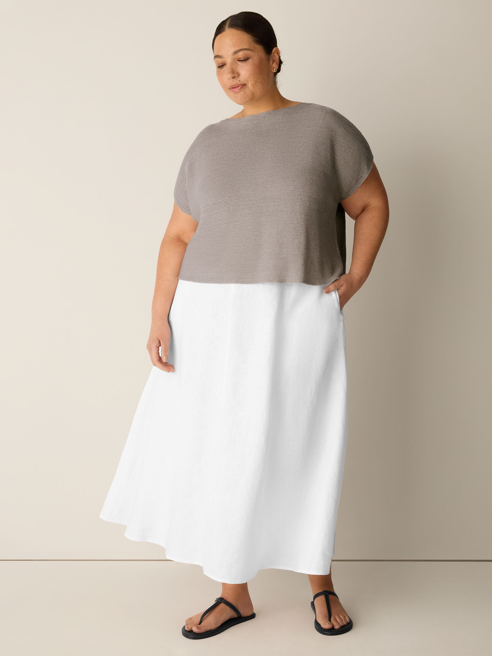 Organic Linen Half-Circle Skirt