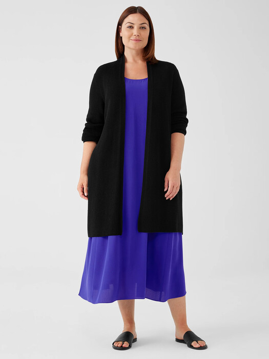 Peruvian Organic Cotton Crepe Long Cardigan