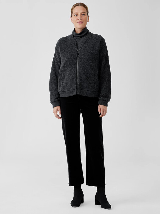 Boucle Wool Knit Flight Jacket