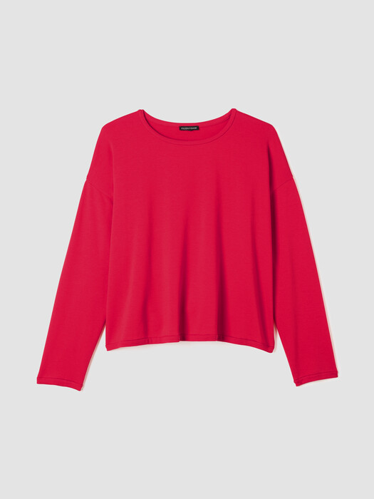 Cozy Brushed Terry Hug Round Neck Box-Top