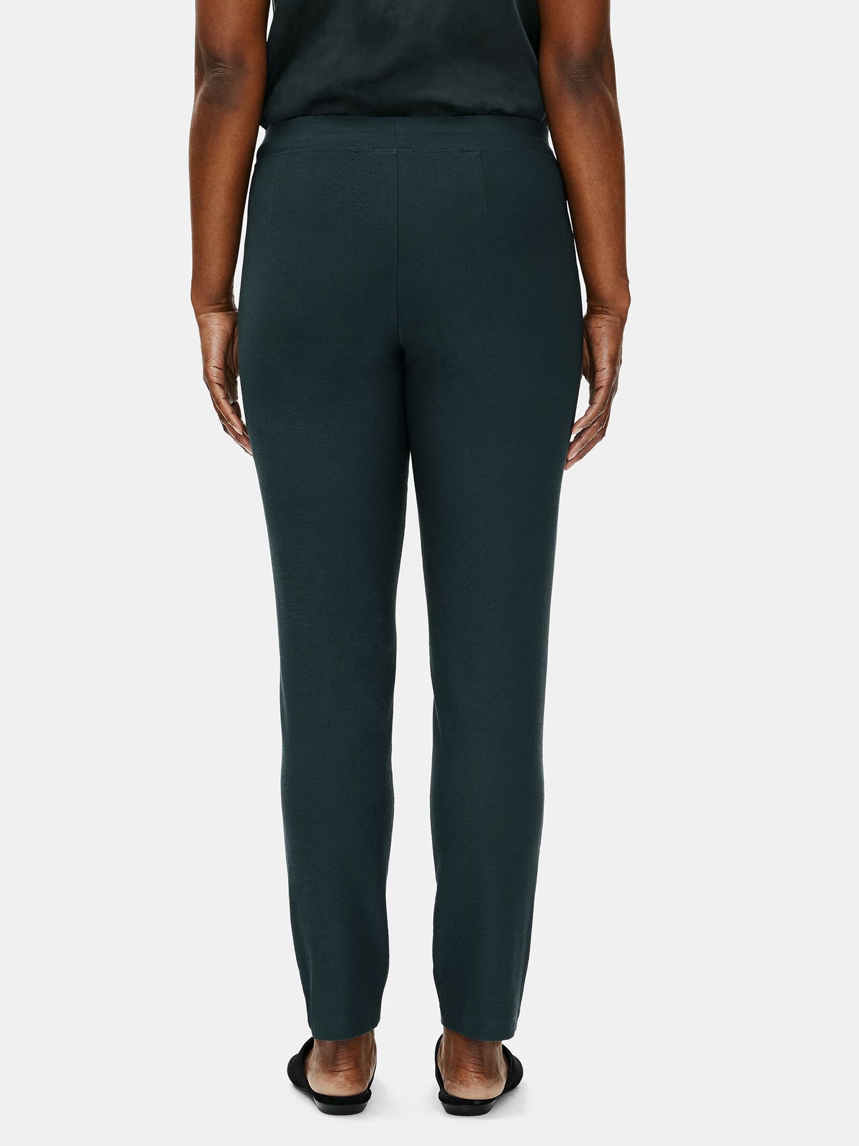 Washable Stretch Crepe Slim Ankle Pant