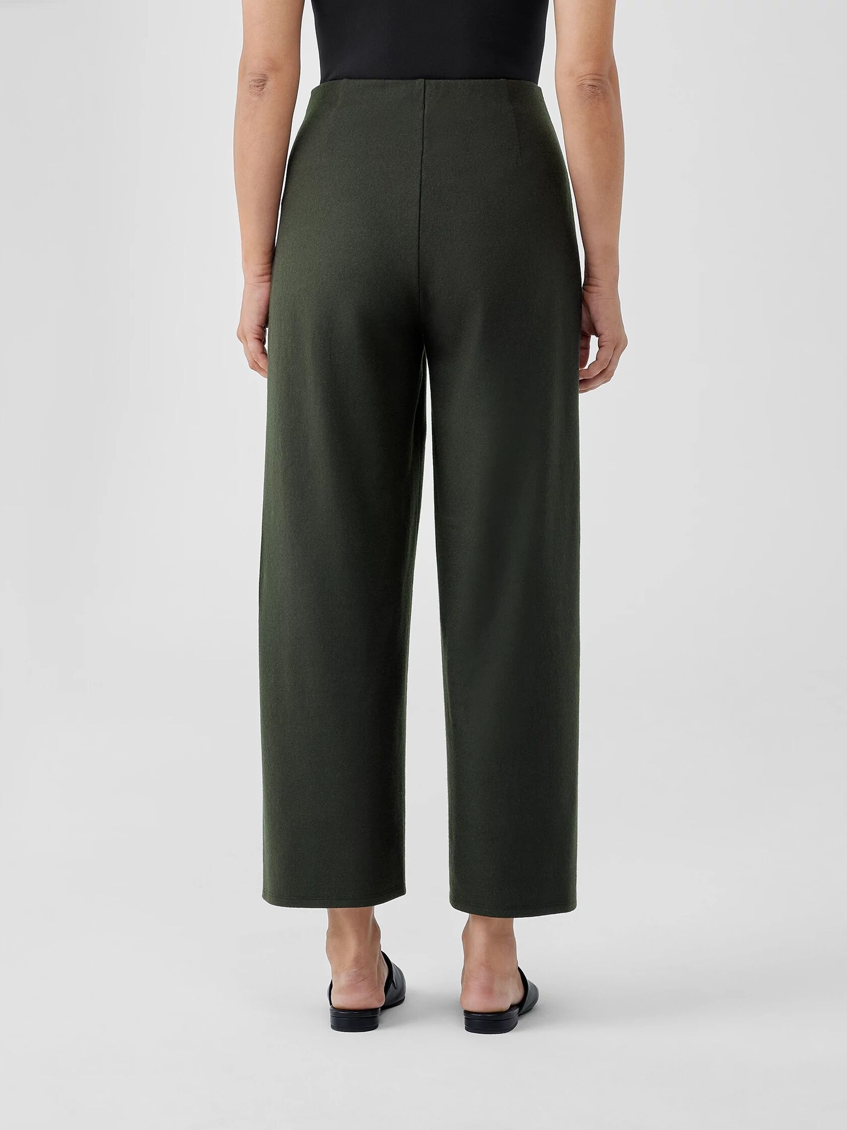 Boiled Wool Jersey Wide-Leg Pant